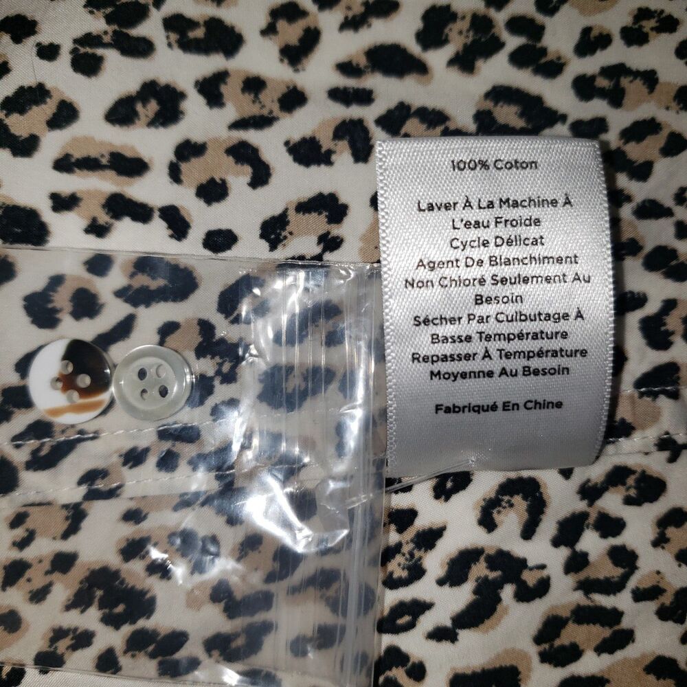 Talbots Leopard Print Pattern Button Up Dress Shi… - image 4